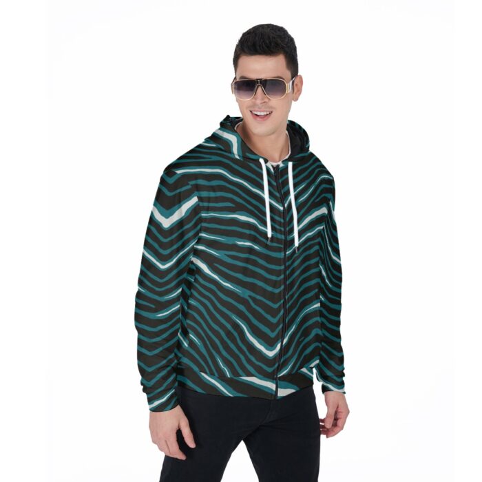 Philadelphia Eagles Zubaz All-Over Print Men's Heavy Fleece Zip Up Hoodie - Image 2
