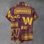 Washington Commanders Men's Stand Collar Shirt|110GSM Imitation Flax - Image 2