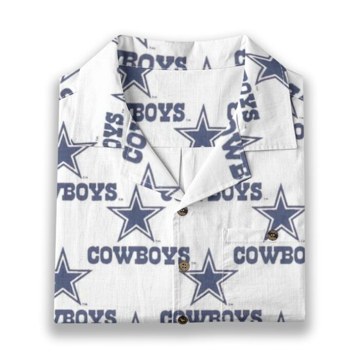 Dallas Cowboys Zubaz All-Over Print Men's Casual Hawaiian Short Sleeve Shirt | 125GSM Cotton - Image 5