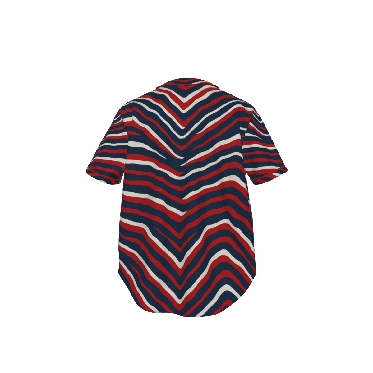 New England Patriots All-Over Print Men's Short Sleeve Baseball Jersey With Pinstripes - Image 2