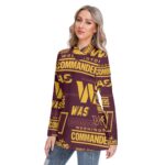Washington Commanders Women's Long-sleeved Heap-neck Slim Casual Tunic Blouse - Image 2