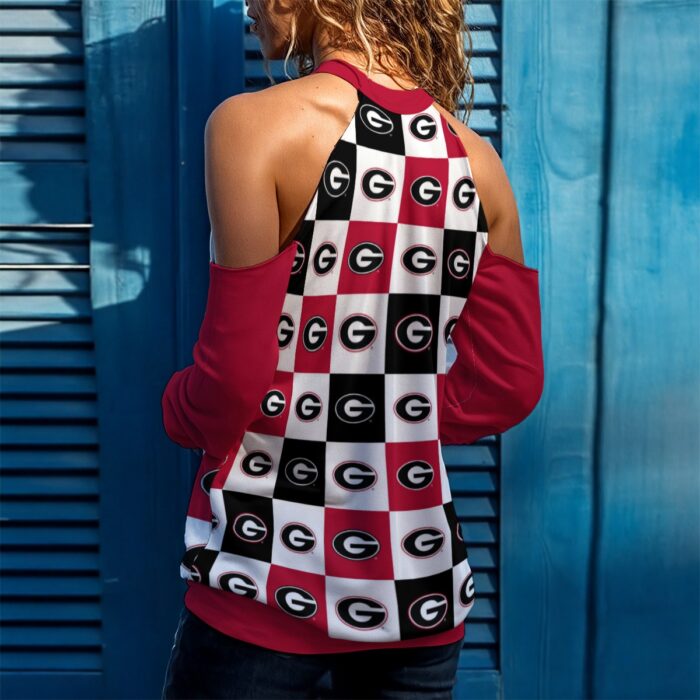 Georgia - Bulldogs Women's Cold Shoulder Sweatirt - Image 2