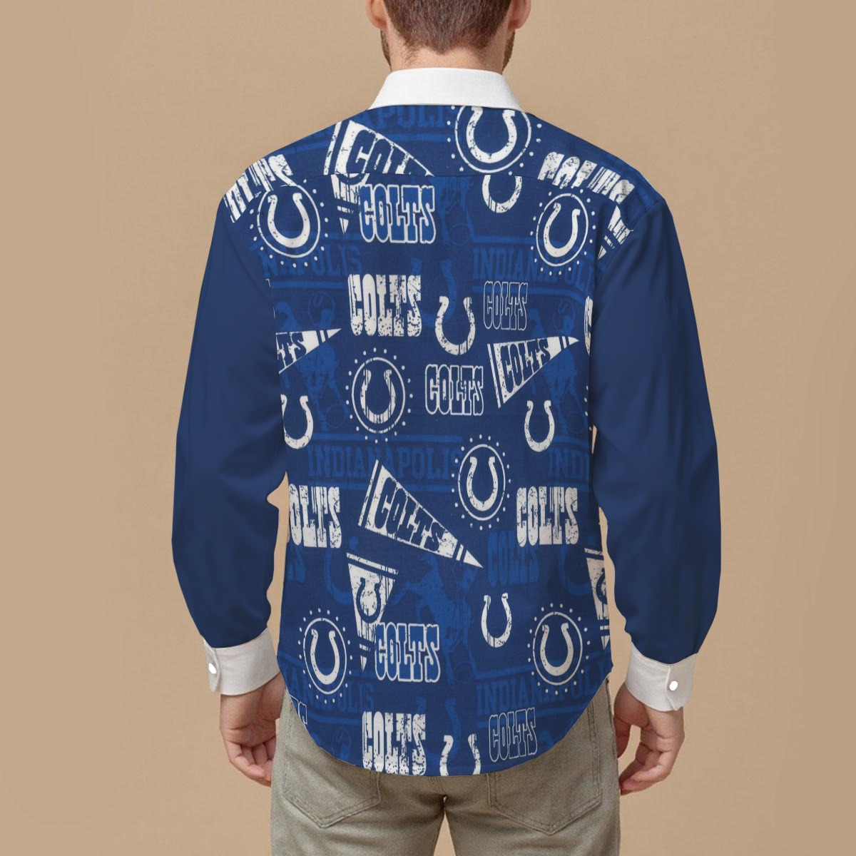 Indianapolis Colts Men's Slim Fit Long Sleeve Shirt - Image 2