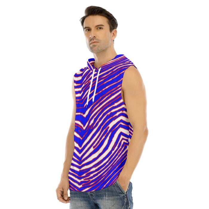 Buffalo Bills Zubaz All-Over Print Men's Tank Hooded Vest - Image 2