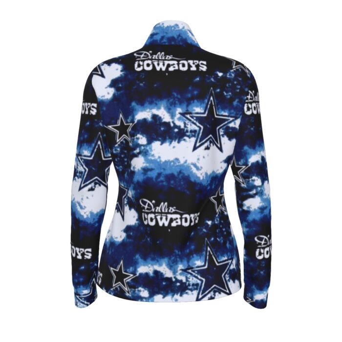 Dallas Cowboys Zubaz All-Over Print Women's Stand-up Collar T-shirt - Image 2