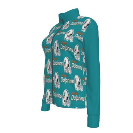 Miami Dolphins Zubaz All-Over Print Women's Long Sleeve Thumbhole Jacket|230GSM