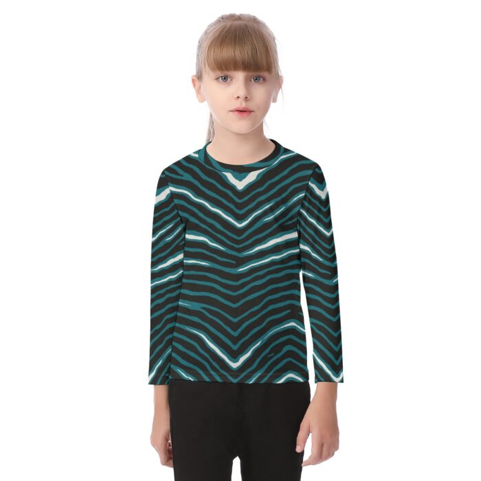 Philadelphia Eagles Zubaz All-Over Print Kid's O-neck Long Sleeve T-shirt - Image 1
