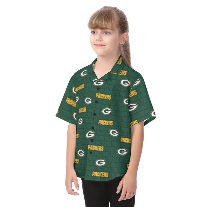 Green Bay Packers  Kid's Hawaiian Vacation Shirt - Image 3