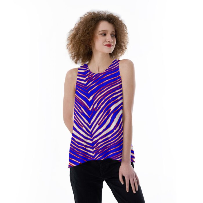 Buffalo Bills Zubaz All-Over Print Women's Loose Tank Top - Image 4