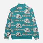 Miami Dolphins Zubaz All-Over Print Unisex Stand Up Collar Jacket With Raglan Sleeve | 310GSM Cotton - Image 3