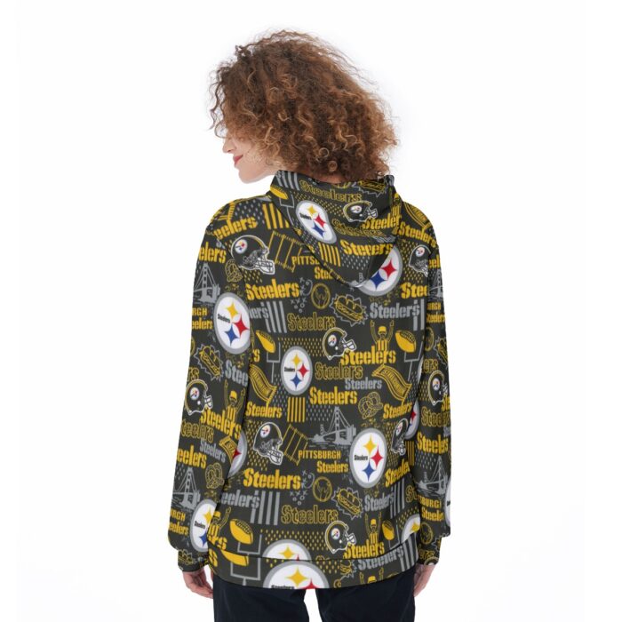 Pittsburgh Steelers Zubaz All-Over Print Women's Pullover Hoodie - Image 3