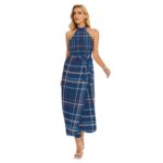 New England Patriots Zubaz All-Over Print Women's Wrap Hem Belted Halter Dress - Image 4