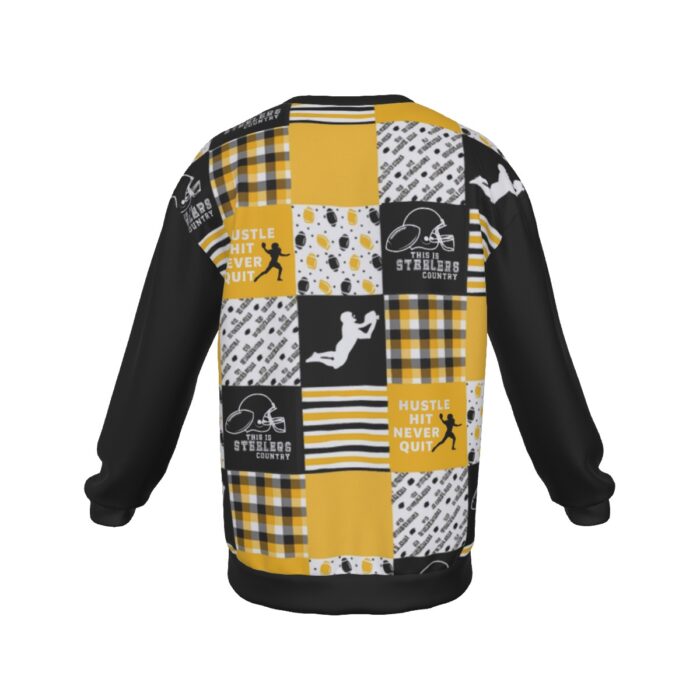 Pittsburgh Steelers Zubaz All-Over Print Men's Drop Shoulder Round Neck Long-Sleeved Sweatshirt - Image 4