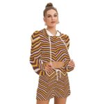 Washington Commanders Zubaz Women's Mirco Fleece Hoodie And Shorts Set - Image 2