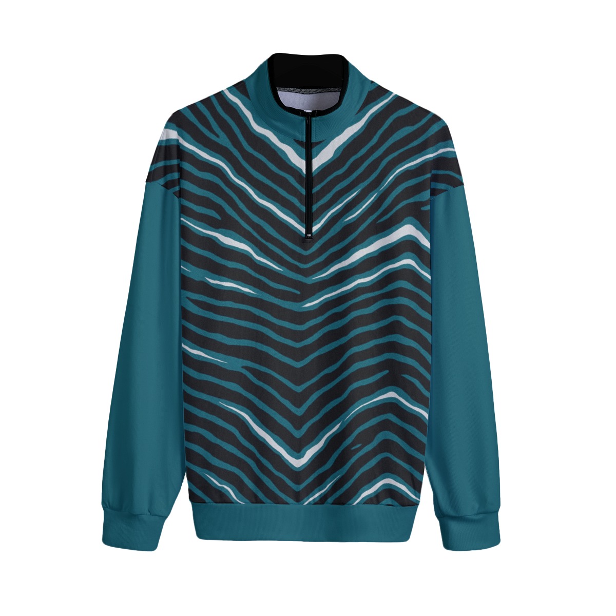 Philadelphia Eagles Zubaz All-Over Print Men's Stand-up Collar Sweater With Zipper Closure