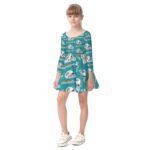 Miami Dolphins Zubaz All-Over Print Kid's Long Sleeve Dress - Image 3