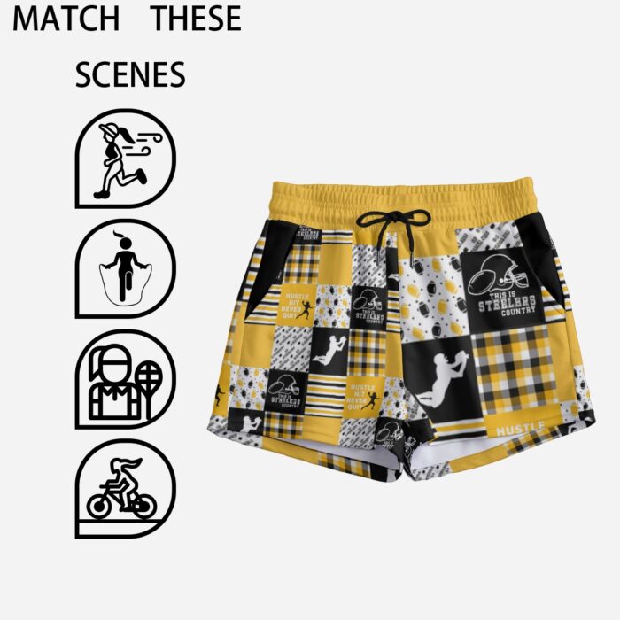 Pittsburgh Steelers All-Over Print Women's Casual Shorts - Image 2