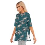 Philadelphia Eagles  Women's Short Sleeves T-shirt With Hem Split - Image 3