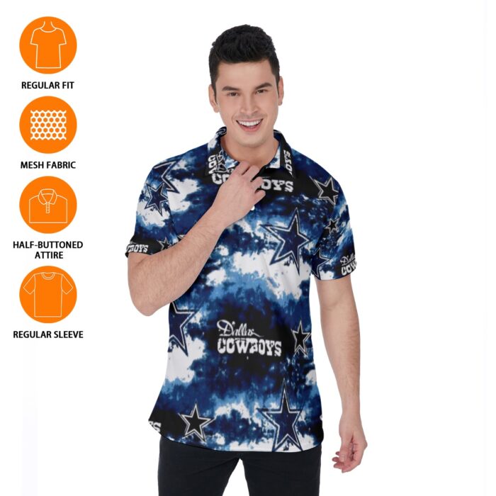 Dallas Cowboys Zubaz All-Over Print Men's Polo Shirt - Image 1