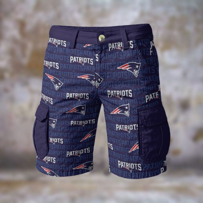 New England Patriots navy Cargo Shorts - Image 1