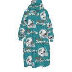 Miami Dolphins Zubaz All-Over Print Kid's Sherpa Fleece Mid-Length Hoodie Blanket - Image 3