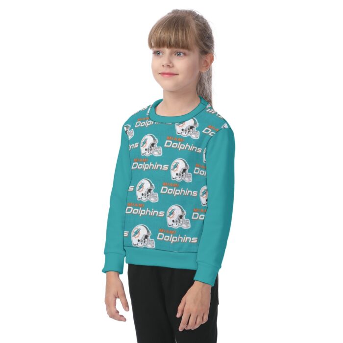 Miami Dolphins Zubaz All-Over Print Kid's Heavy Fleece Sweatshirt - Image 1