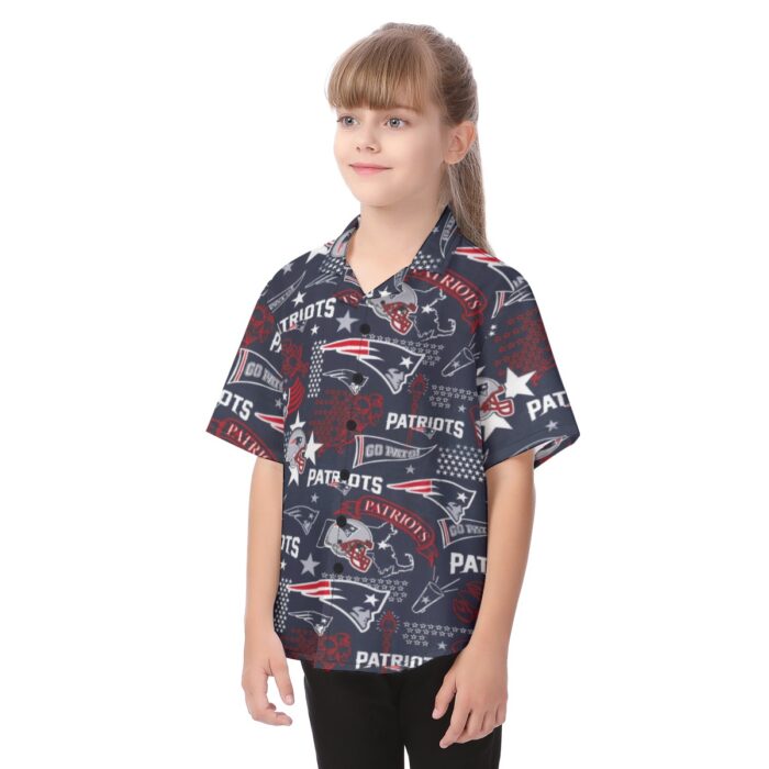 New England Patriots Kid's Hawaiian Vacation Shirt - Image 3