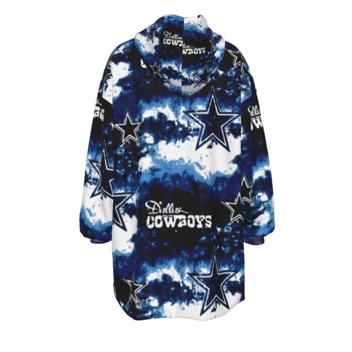 Dallas Cowboys Zubaz All-Over Print Women's Sherpa Fleece Hoodie Blanket - Image 4
