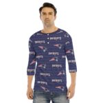 New England Patriots Zubaz All-Over Print Men's Bracelet Sleeve T-shirt With Button Closure - Image 3
