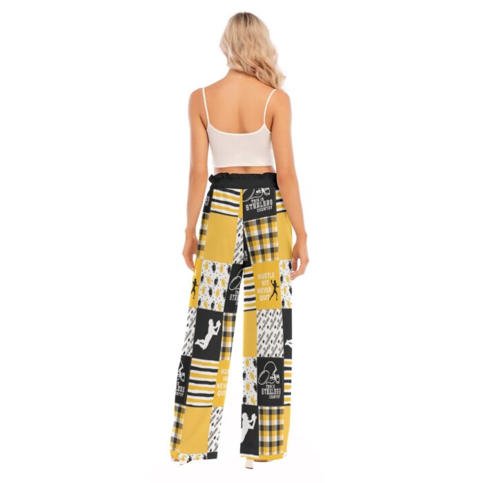 Pittsburgh Steelers All-Over Print Women's Waist Fungus Edge Wide-leg Pants - Image 1