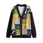 Pittsburgh Steelers Zubaz All-Over Print Unisex V-neck Knitted Fleece Cardigan With Button Closure - Image 4