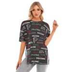 Atlanta Falcons  Women's Short Sleeves T-shirt With Hem Split - Image 2