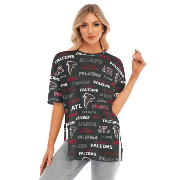 Atlanta Falcons  Women's Short Sleeves T-shirt With Hem Split - Image 2