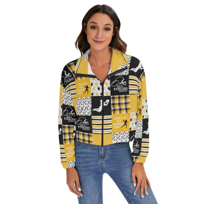 Pittsburgh Steelers All-Over Print Women's Zip Jacket - Image 2