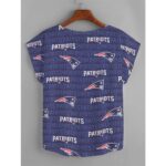 New England Patriots All-Over Print Women's Curved Hem T-shirt (Plus Size)