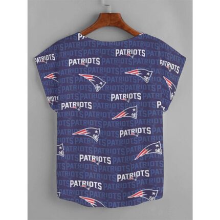New England Patriots All-Over Print Women's Curved Hem T-shirt (Plus Size)
