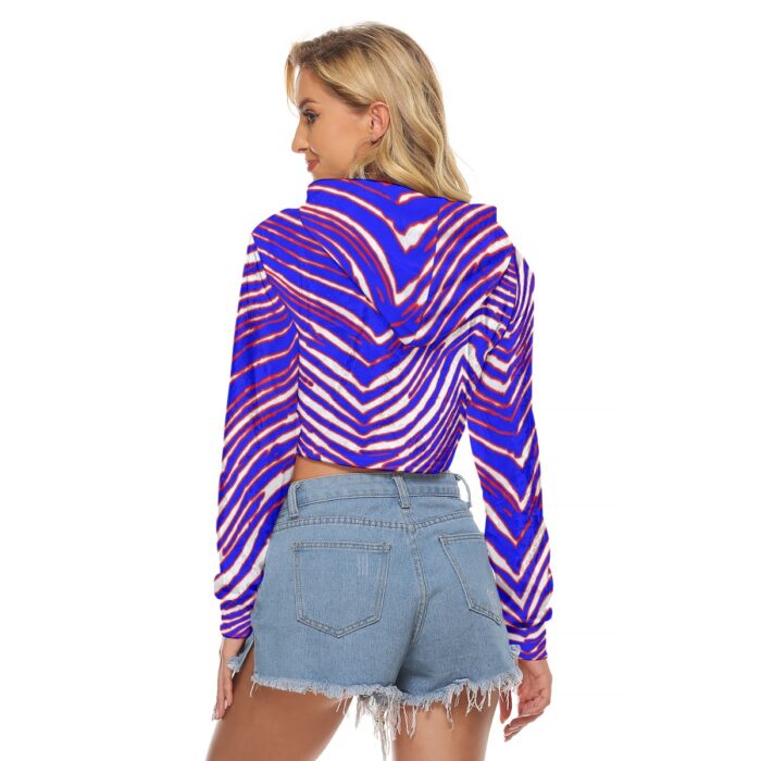 Buffalo Bills Zubaz All-Over Print Women's Crop Top Hoodie|Velvet - Image 1