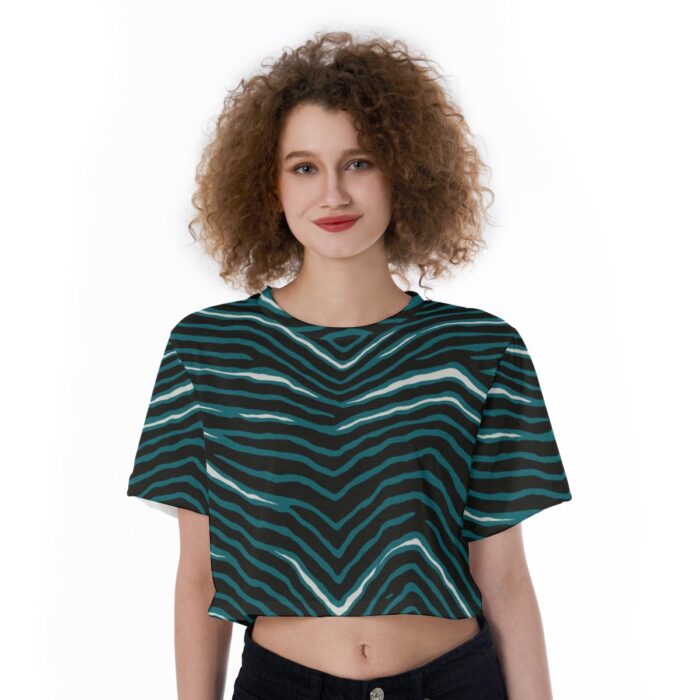Philadelphia Eagles Zubaz All-Over Print Cropped T-Shirt - Image 1