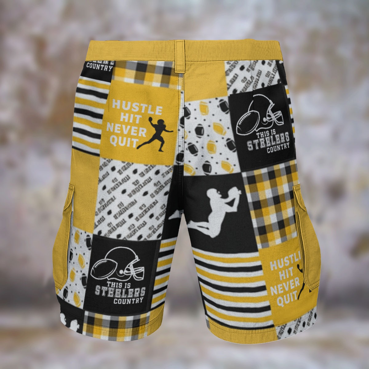 Pittsburgh Steelers Zubaz All-Over Print Men's Cargo Shorts