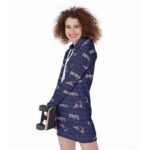New England Patriots All-Over Print Women's Long Hoodie