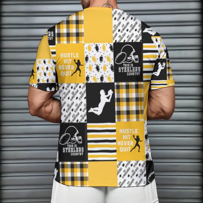 Pittsburgh Steelers All-Over Print Men's Short Sleeve T-Shirt With Sports Collar - Image 1