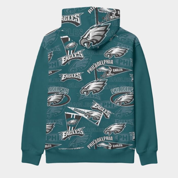 Philadelphia Eagles Zubaz All-Over Print Men's Pullover Hoodie - Image 2