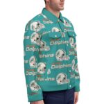 Miami Dolphins Zubaz All-Over Print Unisex Lapel Jacket | 245GSM Cotton - Image 3