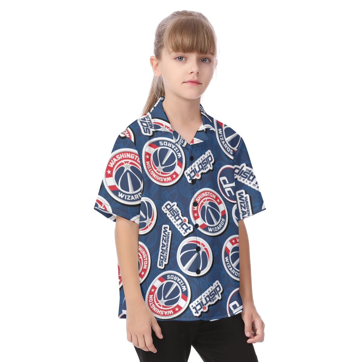 Washington Wizards Kid's Hawaiian Vacation Shirt - Image 2