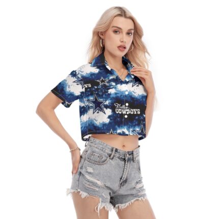 Dallas Cowboys Zubaz All-Over Print Women's Cropped Shirt