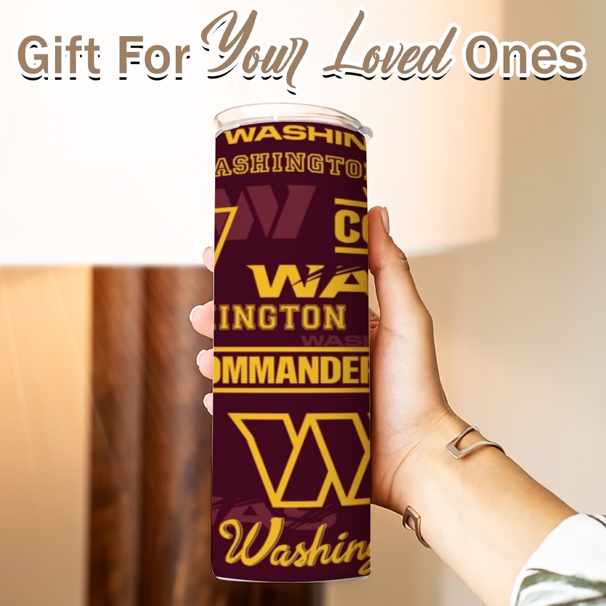 Washington Commanders Skinny Tumbler Stainless Steel with Lids 20OZ - Image 5