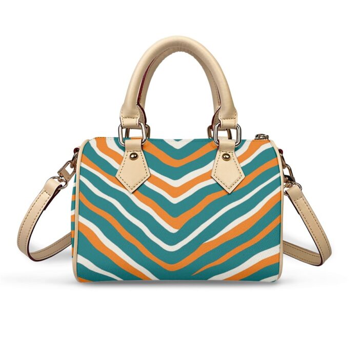 Miami Dolphins Zubaz Classic Barrel-Shaped PU Leather Handbag - Image 4