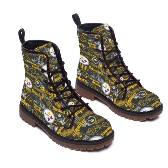 Pittsburgh Steelers Zubaz All-Over Print Men's Martin Short Boots - Image 2