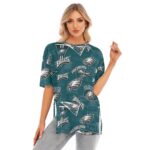 Philadelphia Eagles  Women's Short Sleeves T-shirt With Hem Split