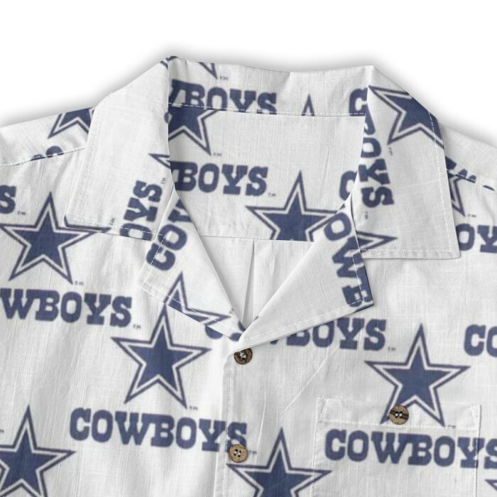 Dallas Cowboys Zubaz All-Over Print Men's Casual Hawaiian Short Sleeve Shirt | 125GSM Cotton - Image 8